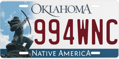 OK license plate 994WNC
