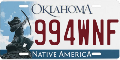 OK license plate 994WNF