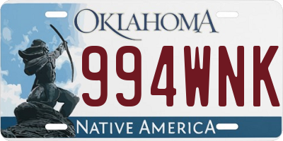 OK license plate 994WNK