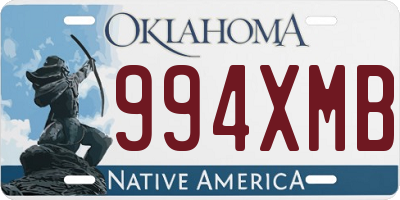 OK license plate 994XMB