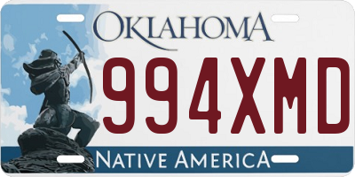 OK license plate 994XMD