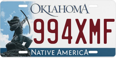 OK license plate 994XMF