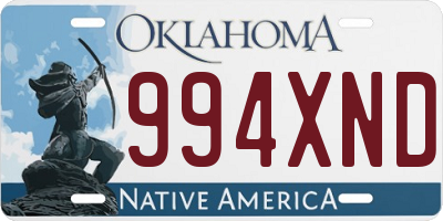 OK license plate 994XND