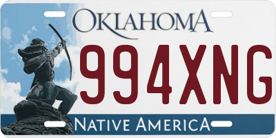 OK license plate 994XNG