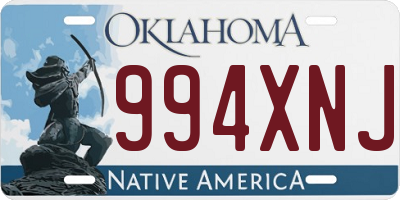 OK license plate 994XNJ