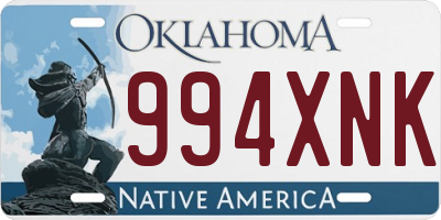 OK license plate 994XNK