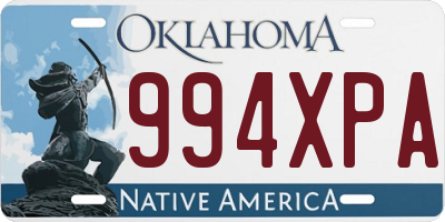 OK license plate 994XPA