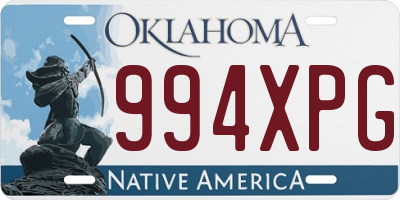 OK license plate 994XPG