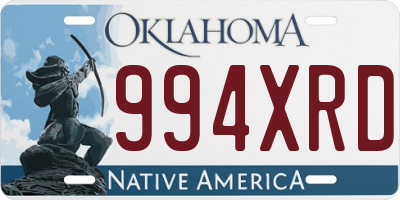 OK license plate 994XRD