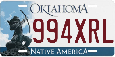 OK license plate 994XRL