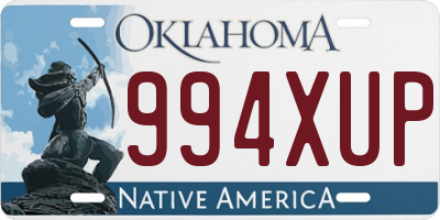 OK license plate 994XUP