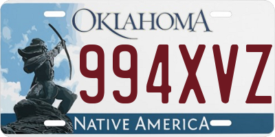 OK license plate 994XVZ