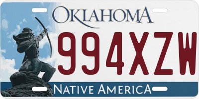 OK license plate 994XZW
