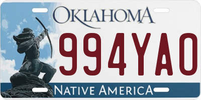 OK license plate 994YAO