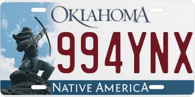 OK license plate 994YNX