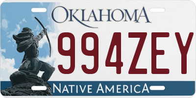 OK license plate 994ZEY