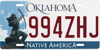 OK license plate 994ZHJ