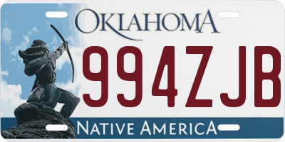OK license plate 994ZJB