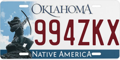 OK license plate 994ZKX
