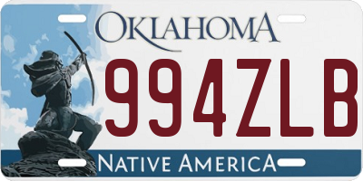 OK license plate 994ZLB