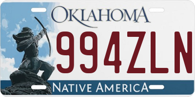 OK license plate 994ZLN