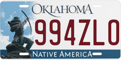 OK license plate 994ZLO