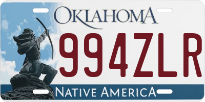 OK license plate 994ZLR