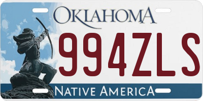 OK license plate 994ZLS