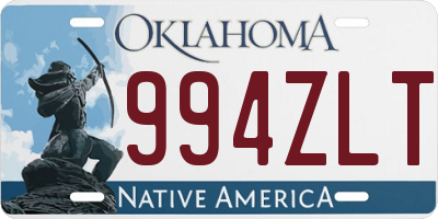 OK license plate 994ZLT