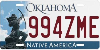 OK license plate 994ZME