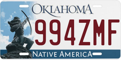 OK license plate 994ZMF