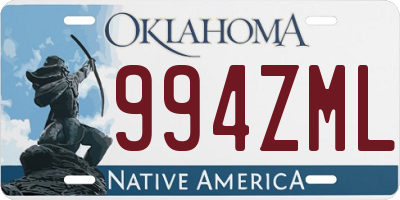 OK license plate 994ZML