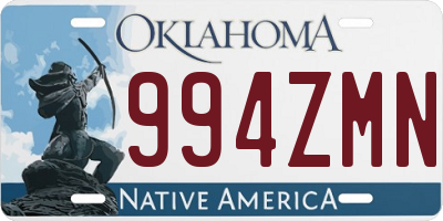 OK license plate 994ZMN