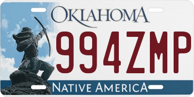OK license plate 994ZMP