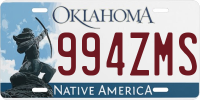 OK license plate 994ZMS