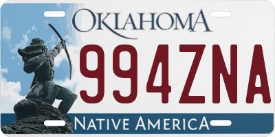 OK license plate 994ZNA