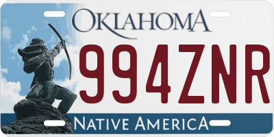 OK license plate 994ZNR