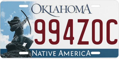 OK license plate 994ZOC