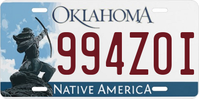 OK license plate 994ZOI