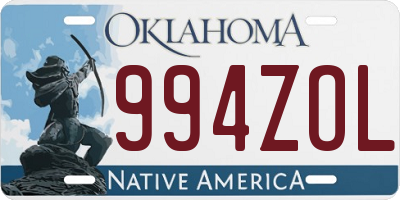 OK license plate 994ZOL