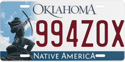 OK license plate 994ZOX