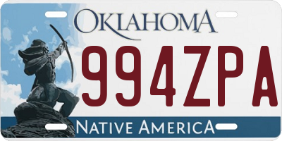 OK license plate 994ZPA
