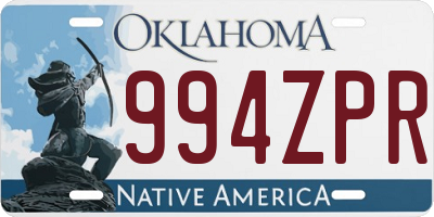 OK license plate 994ZPR