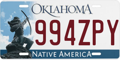 OK license plate 994ZPY