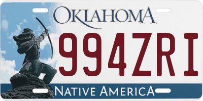 OK license plate 994ZRI