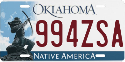 OK license plate 994ZSA