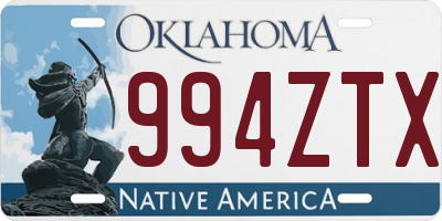 OK license plate 994ZTX