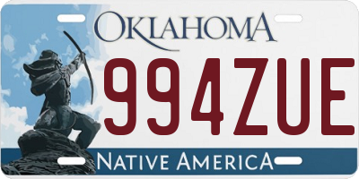 OK license plate 994ZUE