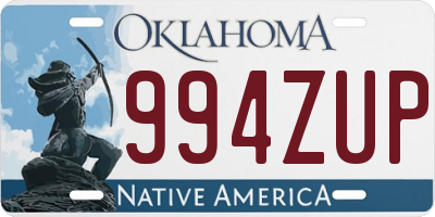 OK license plate 994ZUP