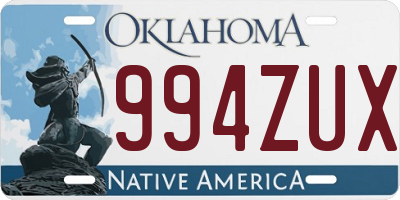 OK license plate 994ZUX